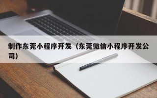 制作东莞小程序开发（东莞微信小程序开发公司）